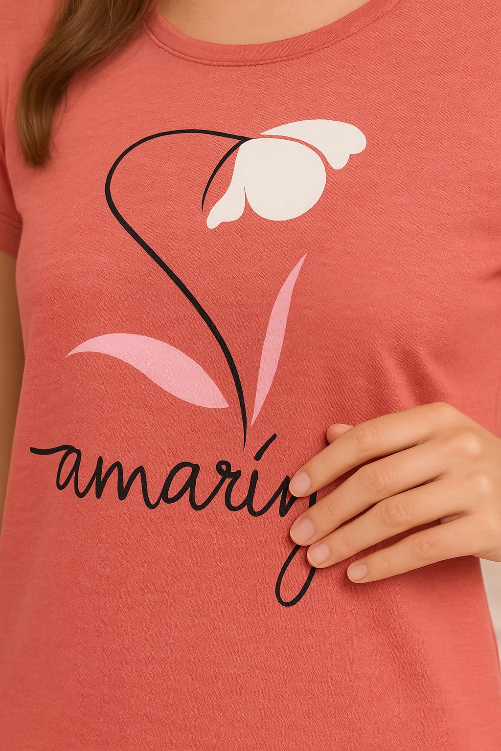 KOMFIEZ Women’s 2-Piece Pajama Set “Amazing” Floral Tee & Capri Pants Soft Cotton Multiple Colors One Size Fits Most (S–L)