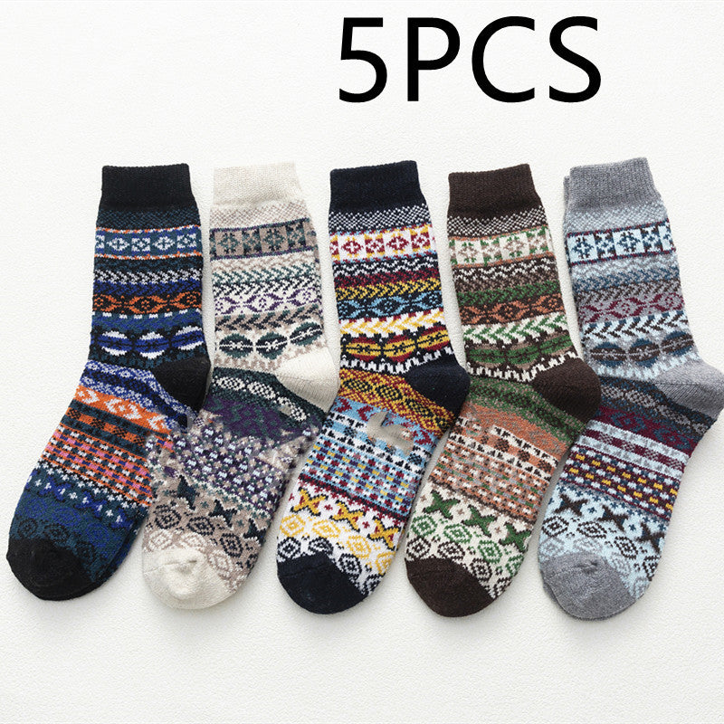 KOMFIEZ - Ethnic Style Personality Women's Socks Thickened Wool Socks