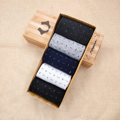 KOMFIEZ -  Mid-calf high quality luxurious cotton Men's Socks Boxed 5 Pairs