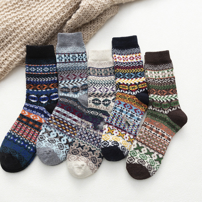 KOMFIEZ - Ethnic Style Personality Women's Socks Thickened Wool Socks