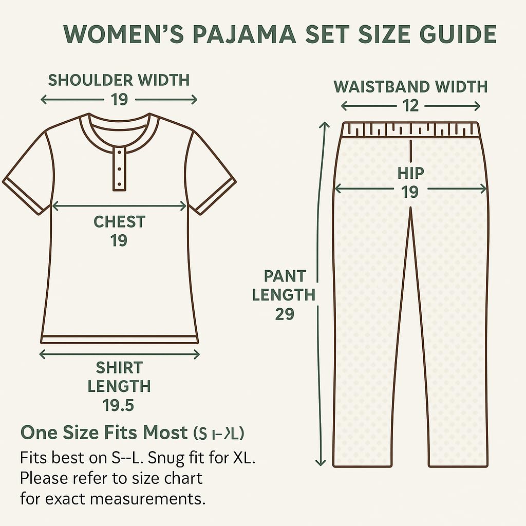 KOMFIEZ Women’s 2-Piece Pajama Set – Mocha Sand – “Love Yourself The Best” Floral Tee & Printed Lounge Pants – One Size Fits Most (S–XL)