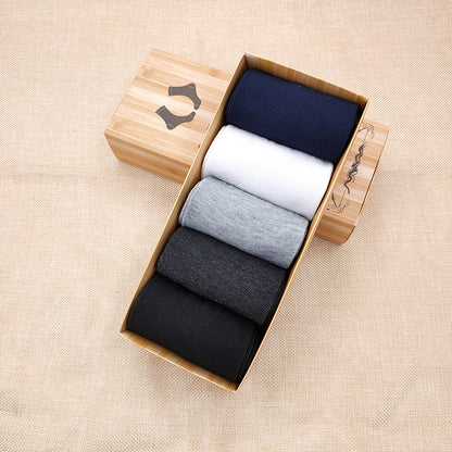 KOMFIEZ -  Mid-calf high quality luxurious cotton Men's Socks Boxed 5 Pairs