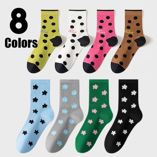 KOMFIEZ - 8 Pairs Colorful Crew Socks Women Athletic Odor-resistant And Breathable Cushioned Compression Socks